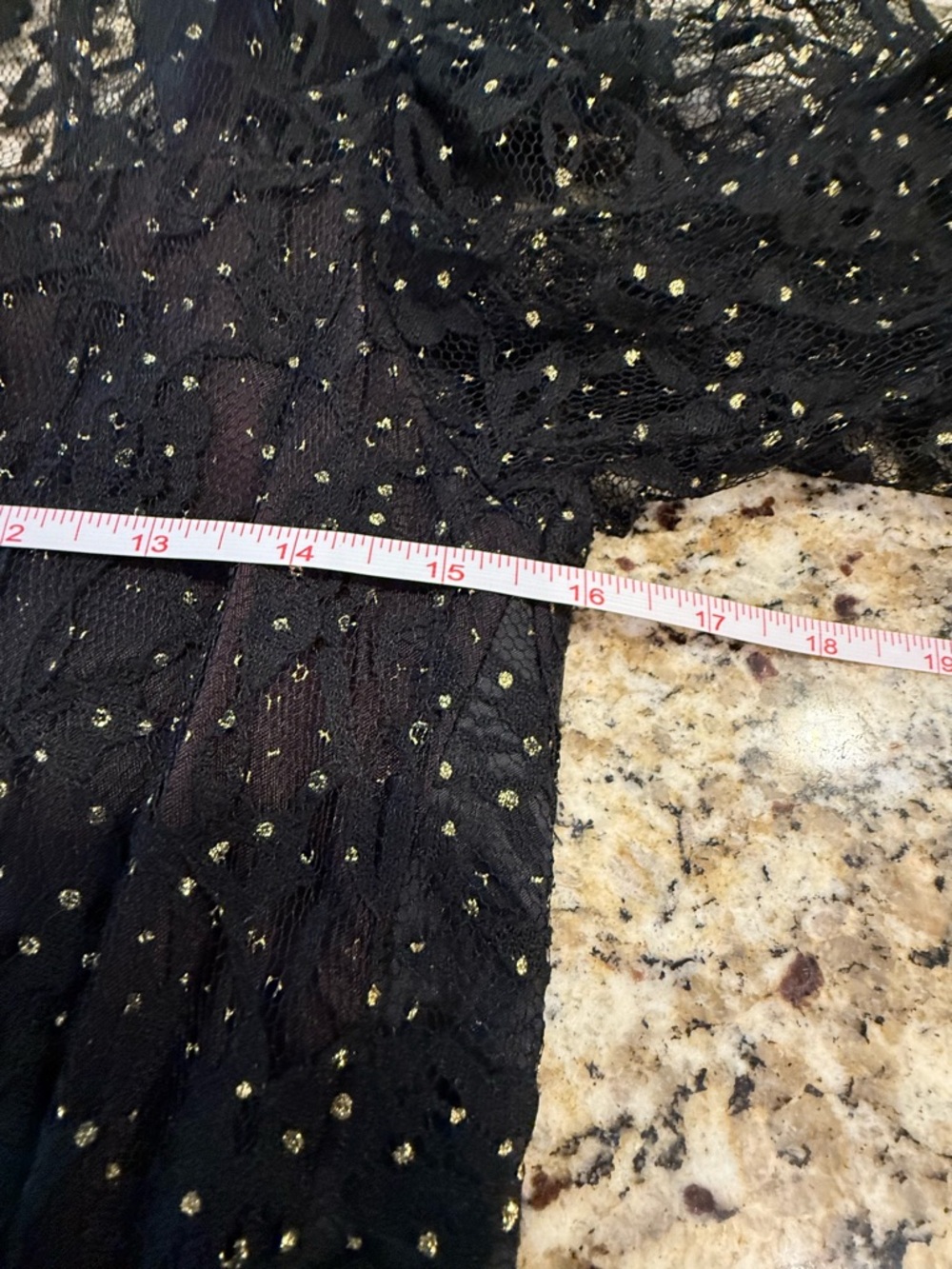 Nuance vintage black lace sequin midi dress tiered balloon hem SZ 5 - Picture 11 of 16